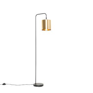 Modern floor lamp black with gold – Lofty