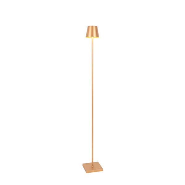 Outdoor floor lamp gold incl. LED and rechargeable dimmer - Jackson