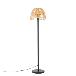 Rural floor lamp black with bamboo incl. LED – Kaiser
