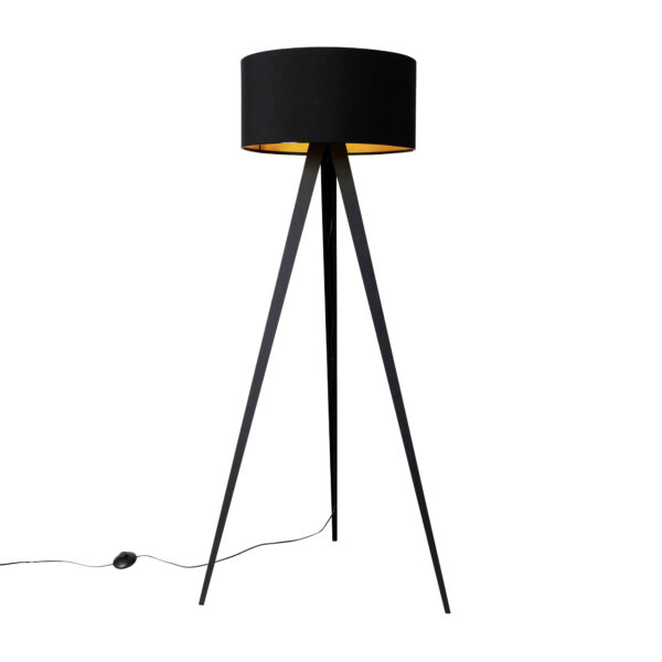 Smart floor lamp black with black shade incl. Wifi G95 - Ilse