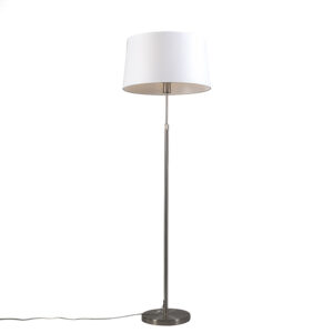 Floor Lamp Steel with 45cm White Shade - Parte
