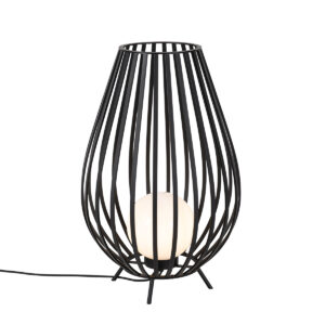 Design floor lamp black with opal 70 cm – Angela