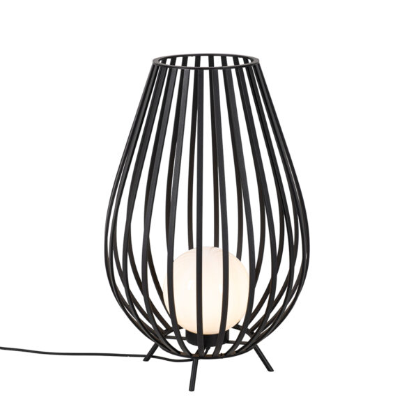 Design outdoor floor lamp black with opal glass 45 cm IP44 - Angela