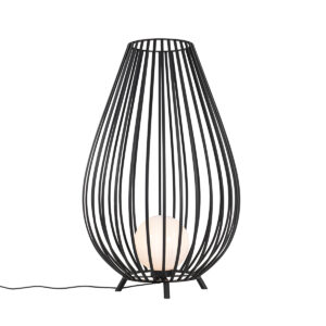 Design floor lamp black with opal 110 cm – Angela