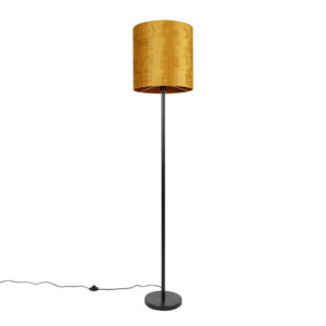 Classic floor lamp black shade gold 40 cm – Simplo