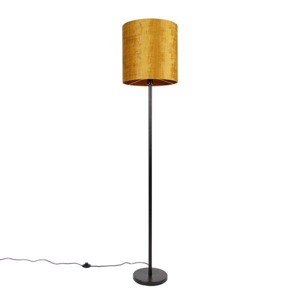 Classic floor lamp black shade gold 40 cm - Simplo
