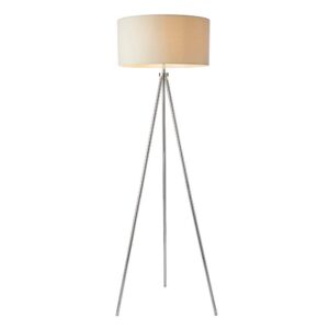 Endon 73145 Tri Ivory One Light Floor Lamp In Chrome Plate With Ivory Linen Mix Shade
