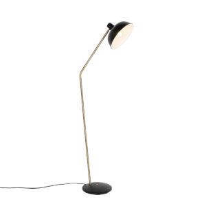 Retro floor lamp black with bronze – Milou