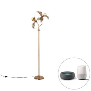 Smart floor lamp gold 2-light incl. Wifi G95 – Botanica