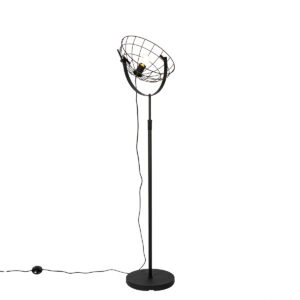 Industrial floor lamp black 35 cm adjustable – Hanze