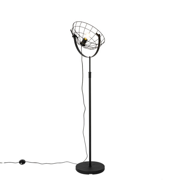 Industrial floor lamp black 35 cm adjustable - Hanze