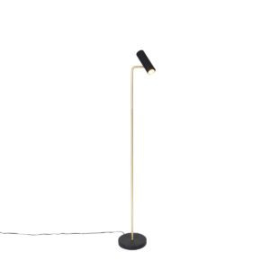Modern floor lamp black with gold – Beata