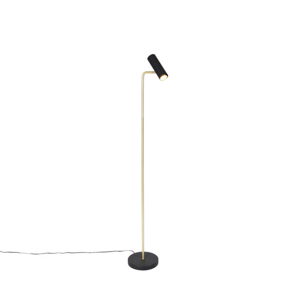 Modern floor lamp black with gold - Beata