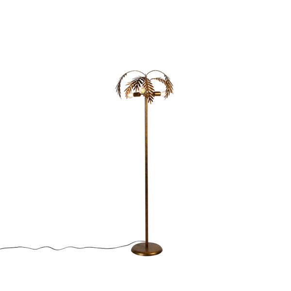 Vintage floor lamp gold 3-light - Botanica