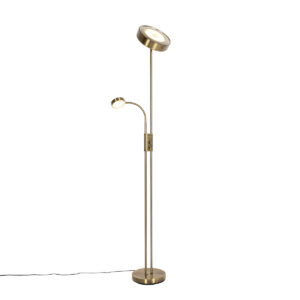 Bronze floor lamp incl. LED and dimmer with reading lamp – Kelso