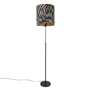 Floor lamp black shade zebra design 40 cm adjustable - Parte