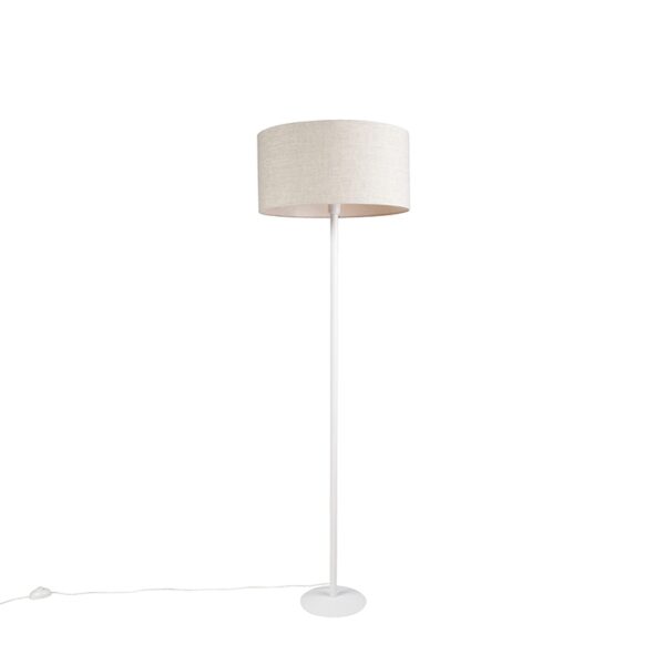 Modern Floor Lamp White with 50cm Pepper Shade - Simplo