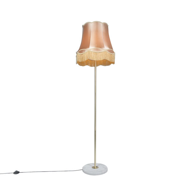 Retro floor lamp brass with Granny shade gold 45 cm - Kaso