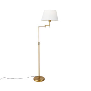 Smart floor lamp bronze with white shade incl. Wifi A60 – Ladas Deluxe