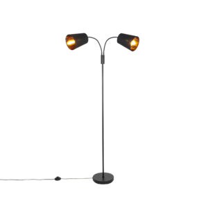 Modern floor lamp black 2-light – Carmen