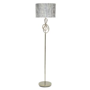 Norman Grey Linen Shade Floor Lamp With Gold G-Clef Base