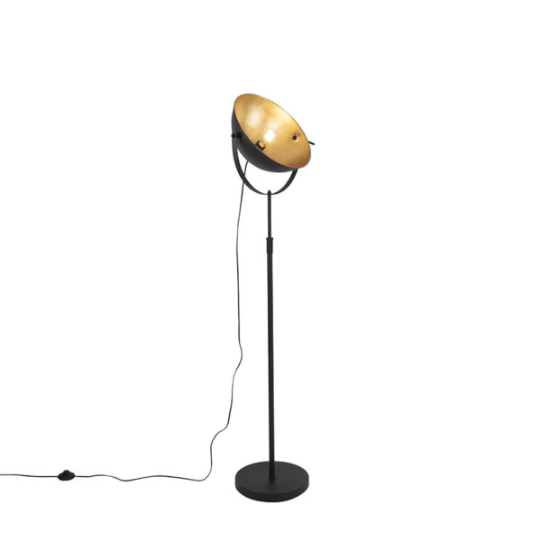 Floor lamp black with gold 35 cm adjustable - Magnax
