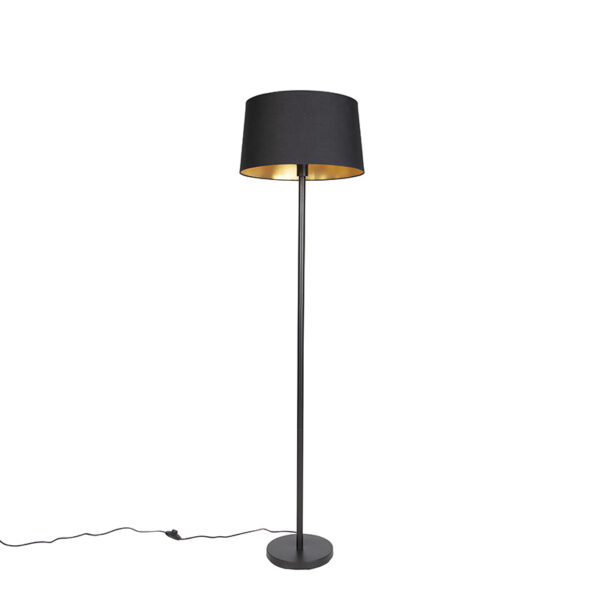 Modern floor lamp black with black shade 45 cm - Simplo
