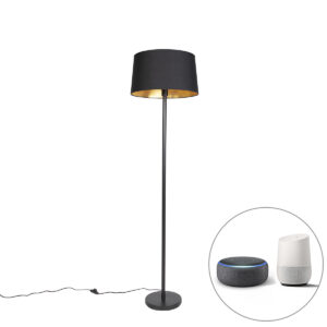 Smart floor lamp black with black shade 45 cm incl. Wifi A60 – Simplo