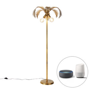 Smart floor lamp gold 2-light incl. Wifi G95 – Botanica