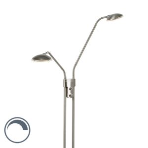 Modern floor lamp steel with reading lamp incl. LED – Eva