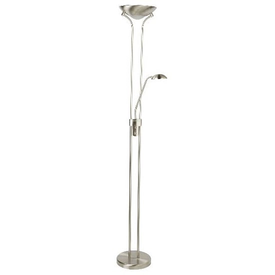 Led Mother And Child Adjustable Floor Lamp In Silver Finish