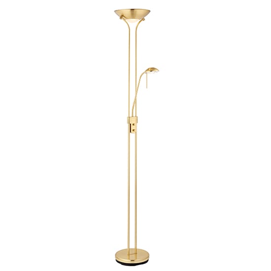 Reading Mother And Child Task Floor Lamp In Satin Brass