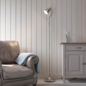Canton Metal Floor Lamp In Bright Nickel
